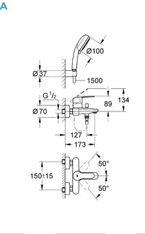 Set vaňovej batérie a sprchovej hlavice Grohe Eurosmart Cosm - 3