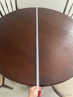 Stůl kulatý dřevo masiv + 4x židle - 3