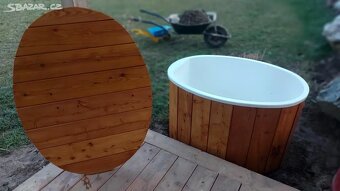 Ochlazovací káď dřevěná + plastová vanička - 3