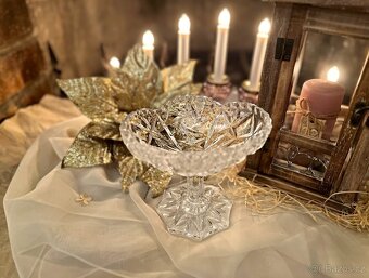 Křišťálový nástolec miska na nožce BOHEMIA CRYSTAL - 3