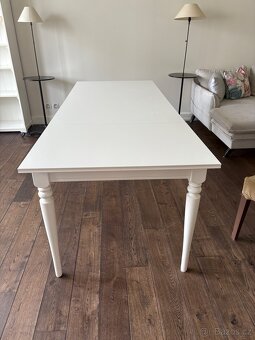 Rozkládací jídelní stůl INGATORP IKEA bílá, 155/215x87 cm - 3