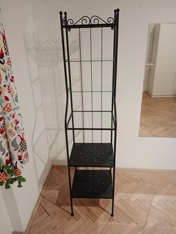 Regál, černý 42x176 cm sklo/ocel - 3