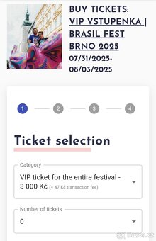 Brazil fest Brno VIP vstupenky 2x - 3