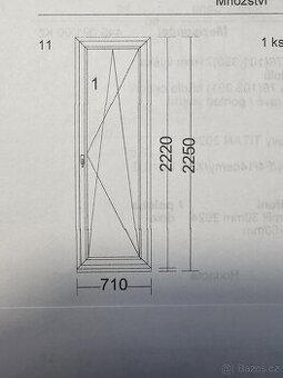 č.11 RODÁM BALKONOVÉ DVEŘE 1ks STARŠÍ JEDNOKŘÍDLÉ 70AD BÍLÉ - 3