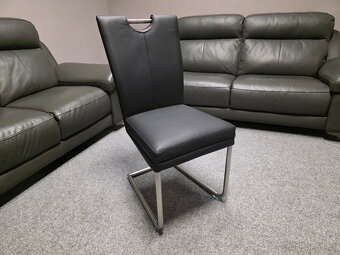 Nová 6x kožená židle značková NIEHOFF černá - 3