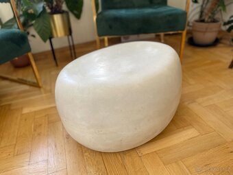 KONFERENČNÍ STOLEK PEBBLE 65 X 49 BÍLÝ - 3