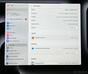 MacBook Pro 13” 2017/16GB RAM/intel i5/512GB SSD/ Záruka - 3