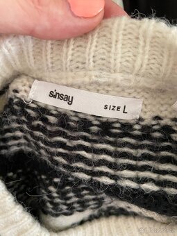 Černo-bílý svetr Sinsay vel. L nový - 3