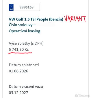 VW Golf Variant OPERATIVNÍ leasing - 3
