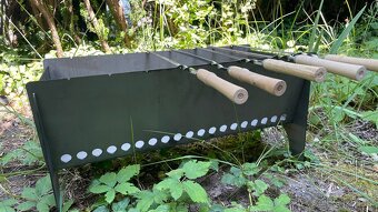 Jehly grilovací (Sampury na saslik)s drevēnou rukojetí (6ks) - 3