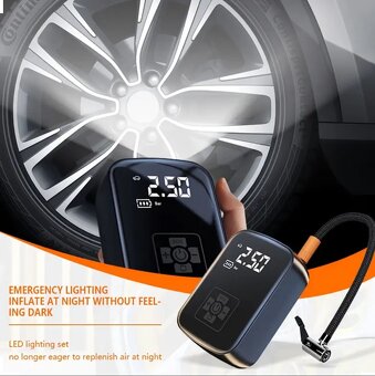 AKU KOMPRESOR - Digitální bezdrátový kompresor 120 W, 7,4 V, - 3