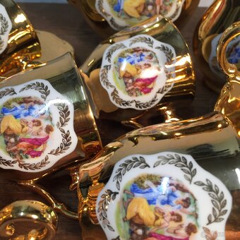 zlatý servis Tři grácie konvice cukřenka šálky s podšálky - 3