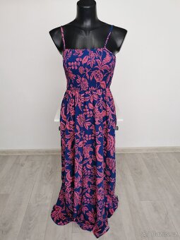 Dámské maxi šaty modro-růžové barvy - S-S/M-M - 3