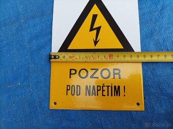 Smaltovaná cedulka "Pozor pod napětím" II. - 3