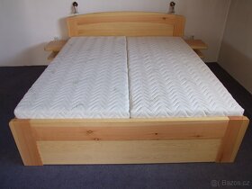 Nová dřevěná masivní postel, borovice,nosnost 700 kg, Odvezu - 3