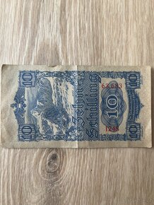 Stará bankovka Zehn Schilling rakouská banka - 3