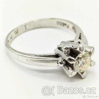 LUXUSNÍ PLATINOVÝ DIAMANTOVÝ PRSTEN SOLITÉR 0.40 CT - 3