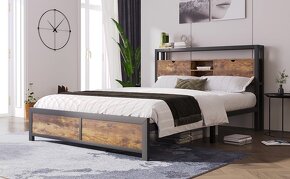 Nová dvoulůžková kovová postel 140x200 - 3