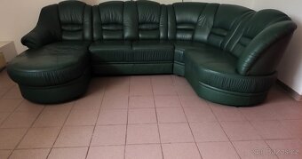 Kožená sedací souprava ve tvaru U - PRAVÁ KŮŽE - 3