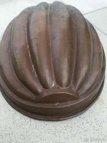 starožitná měděná cínovaná forma 19.století 27cm x 20cm - 3