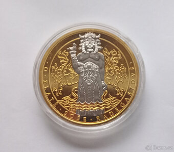 Pamětní medaile O zlaté soše Radegastově | zlato & platina | - 3