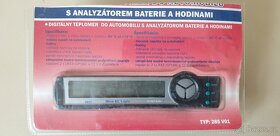 Digitální teploměr do auta s analyzátorem baterie a hodinam - 3