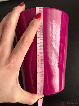 Fialový/tmavě růžvý keramický květináč na orchidej - 3