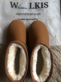 Wolkis 38, zimní boty v hnědé barvě s koziskem - 3