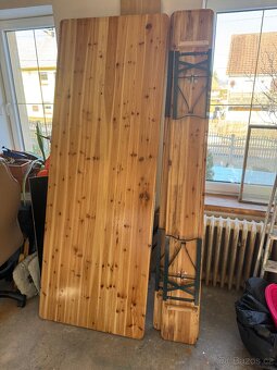 Pivní set stůl 217x79 a dvě lavice - 3