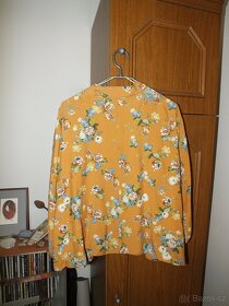 Hořčicové kimono s květy - nové - 3