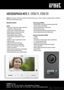 Sada domovního videotelefonu URMET NOTE 2 1723/71 - 3