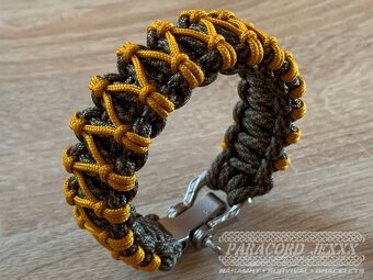 Paracord náramek (20 cm) gold - blue - 3