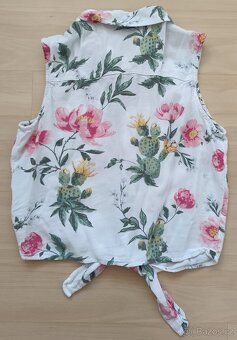 Letní košilový crop top, vel. 152, H&M - 3