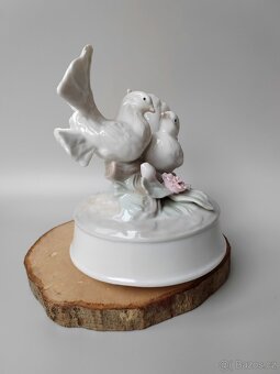 Nádherná vintage porcelánová hudební figurka pár ptáčků - 3