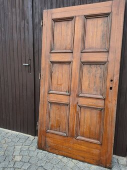 Zámecké Dubové dveře min. 100let staré - 3