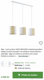 závěsný lustr na lanku bílý - 3