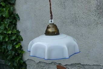 Starožitný lustr, stropnice, modrá linka - 3