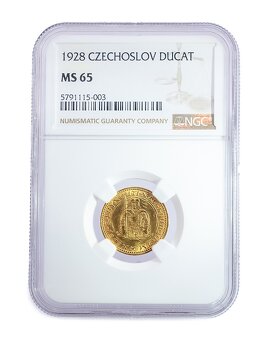 Svatováclavský dukát 1928, certifikace NGC MS 65 - 3