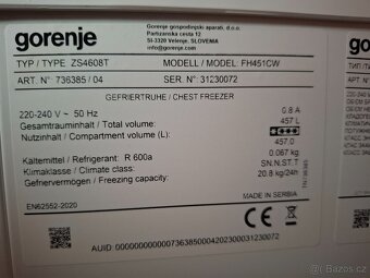 Pultový mrazák GORENJE FH451CW - top stav - 3
