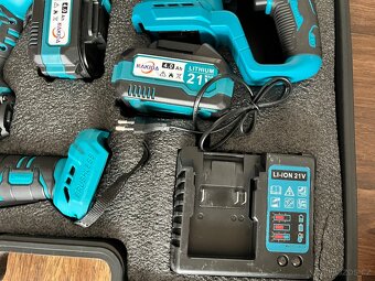 Sada nářadí 4v1 - flexa + rázový utahovák + vrtačka + kladiv - 3