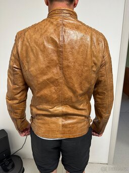 Hnědá kožená bunda Gipsy - 3