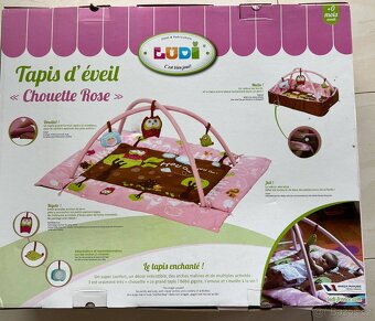 Ludi Hrací deka s mantinelem a hrazdou Sovička růžová - 3