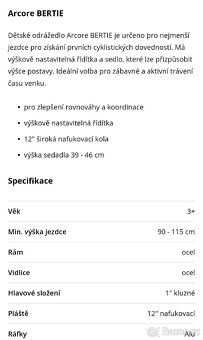 Dětské kolo/odrážedlo Arcore Bertie - 3