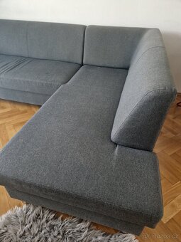 Tmavě šedá sedací souprava rozkládací - 3