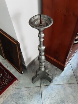 Barokní cínový svícen - 3