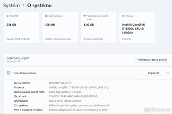 Dell Inspiron 13,i7-8550U,WIN 11,SSD 256GB,RAM 8GB,dotykový - 3