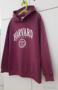 Vínová mikina s kapucí Harvard - 3