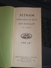 Jawa 350 předválečná Seznam náhradních dílů - 3