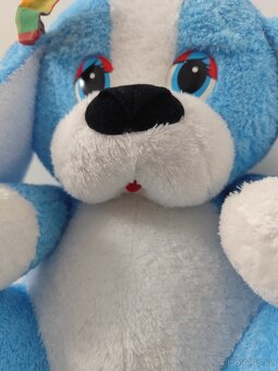 NOVÝ Pejsek s mašlí modrý 40 cm - 3