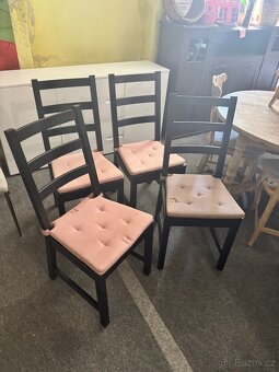 Hezké 4x černé dřevěné židle IKEA NORDVIKEN - 3